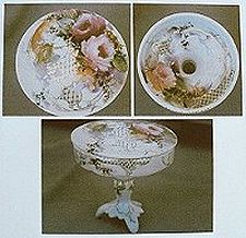 Celee Evans Porcelain Study: Two Pedestal Box Designs - Smokey Roses