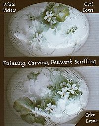 Celee Evans Porcelain Study: White Violets on Oval Boxes